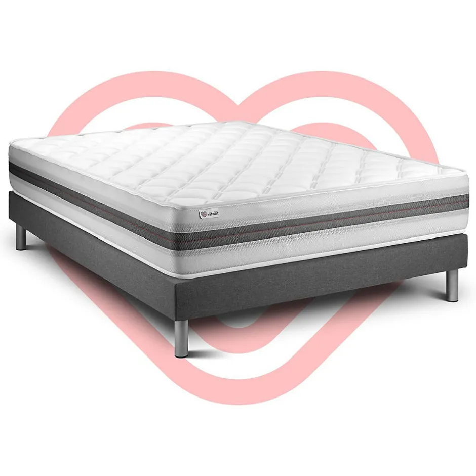 Vitalit Ensemble Mousse polyuréthane à mémoire de forme de confort Equilibré avec sommier kit New