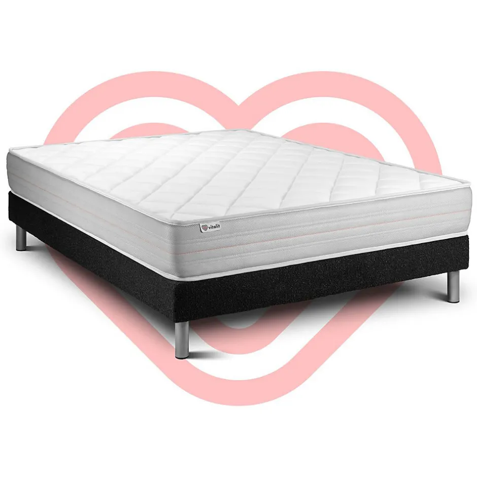 Vitalit Ensemble Mousse polyuréthane à mémoire de forme de confort Ferme avec sommier kit