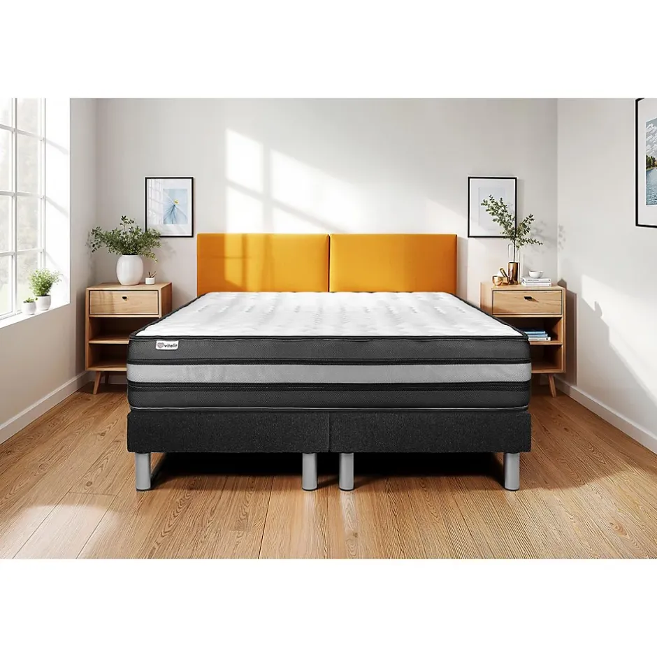 Vitalit Ensemble Mousse polyuréthane à mémoire de forme de confort Ferme avec sommier tapissier Sale