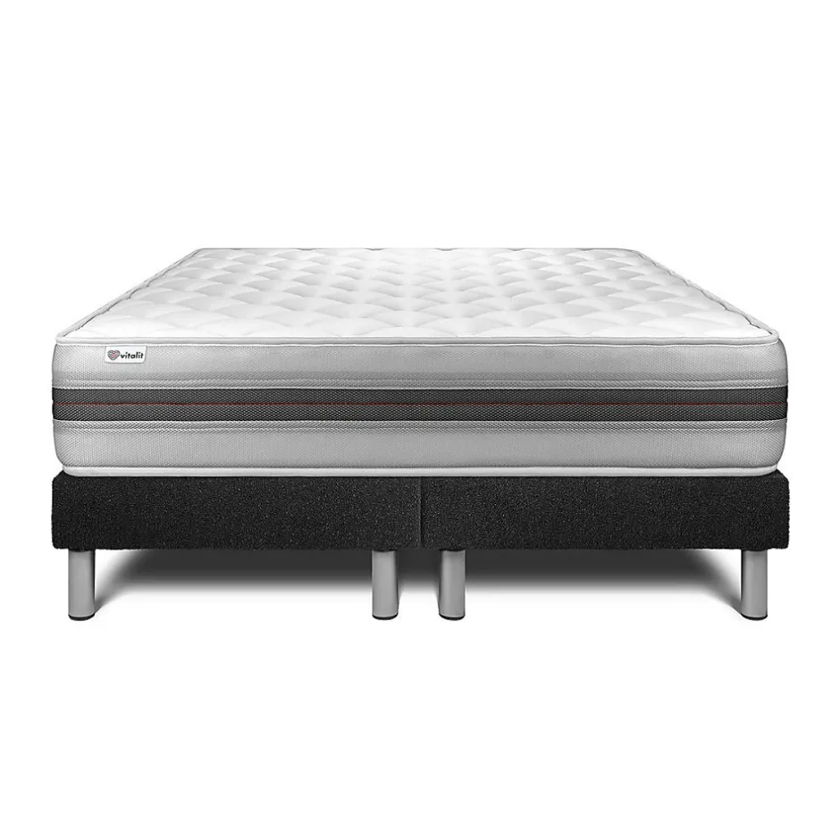 Vitalit Ensemble Mousse polyuréthane à mémoire de forme de confort Equilibré avec sommier tapissier