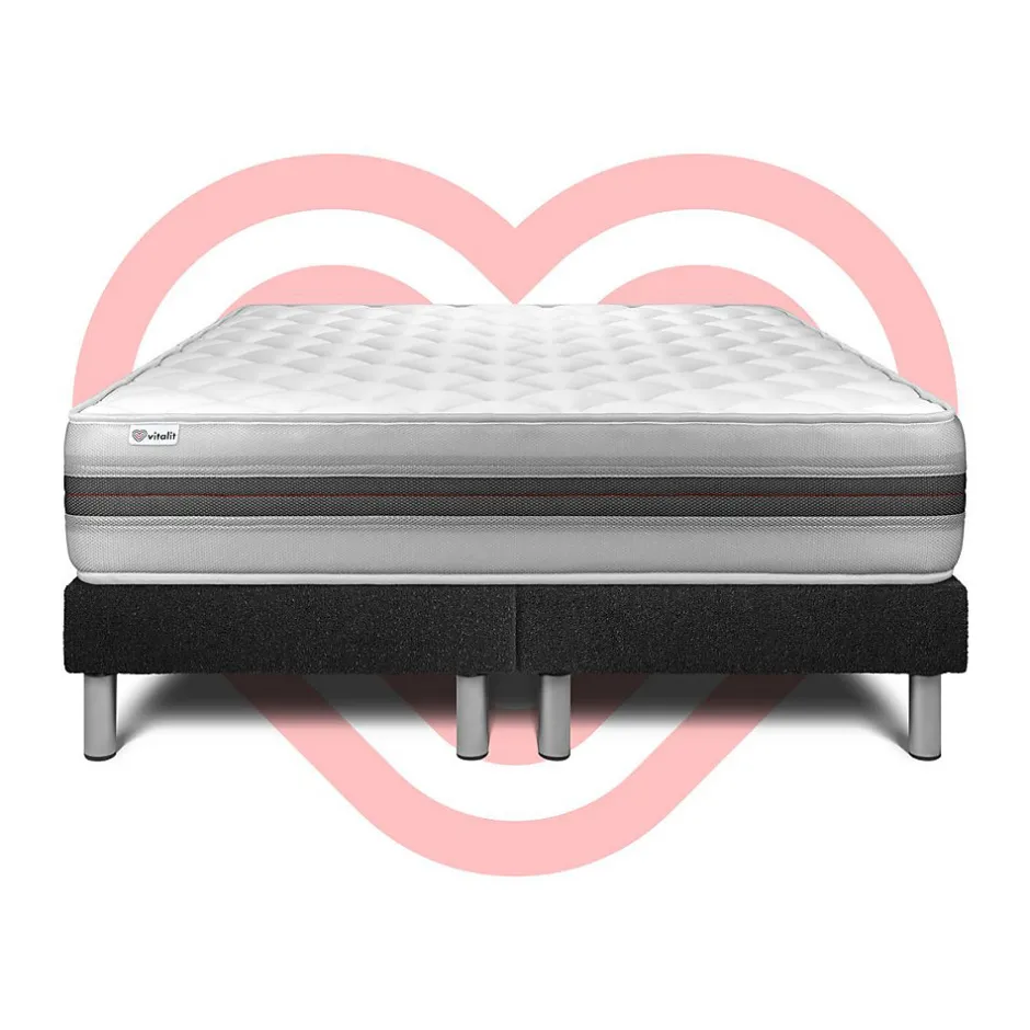 Vitalit Ensemble Mousse polyuréthane à mémoire de forme de confort Equilibré avec sommier tapissier