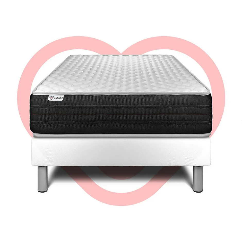 Vitalit Ensemble Mousse polyuréthane à mémoire de forme de confort Ferme avec sommier tapissier