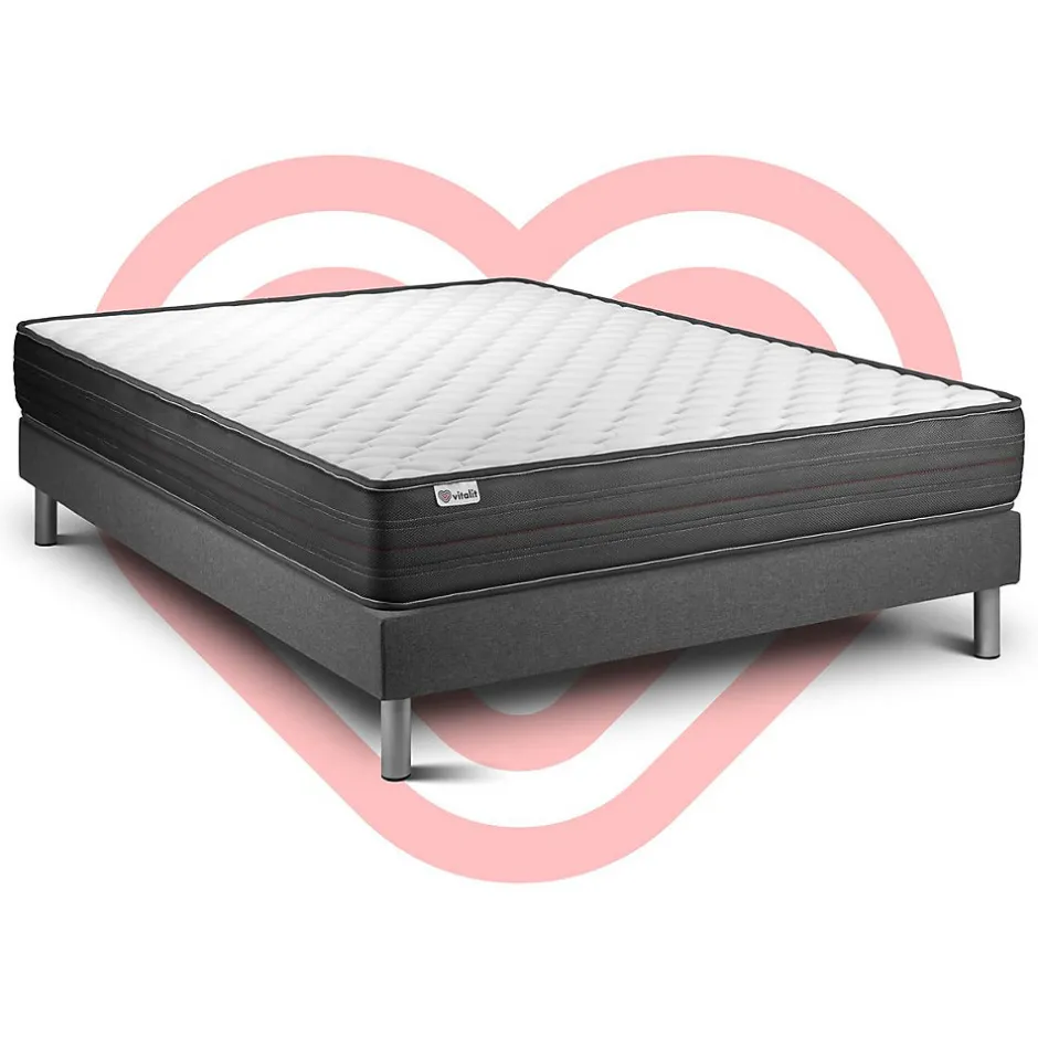 Vitalit Ensemble Mousse polyuréthane à mémoire de forme de confort Ferme avec sommier kit Best