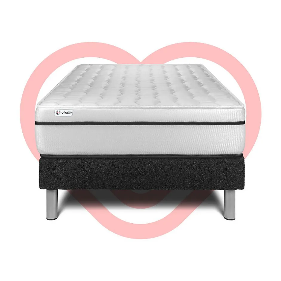 Vitalit Ensemble Mousse polyuréthane à mémoire de forme de confort Ferme avec sommier kit Discount
