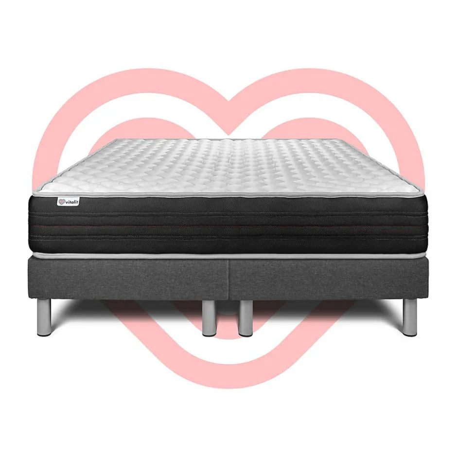 Vitalit Ensemble Mousse polyuréthane à mémoire de forme de confort Ferme avec sommier tapissier
