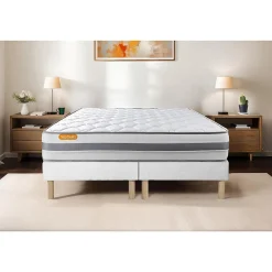 Sept Nuits Ensemble Ressorts ensachés et mémoire de forme de confort Ferme avec sommier tapissier
