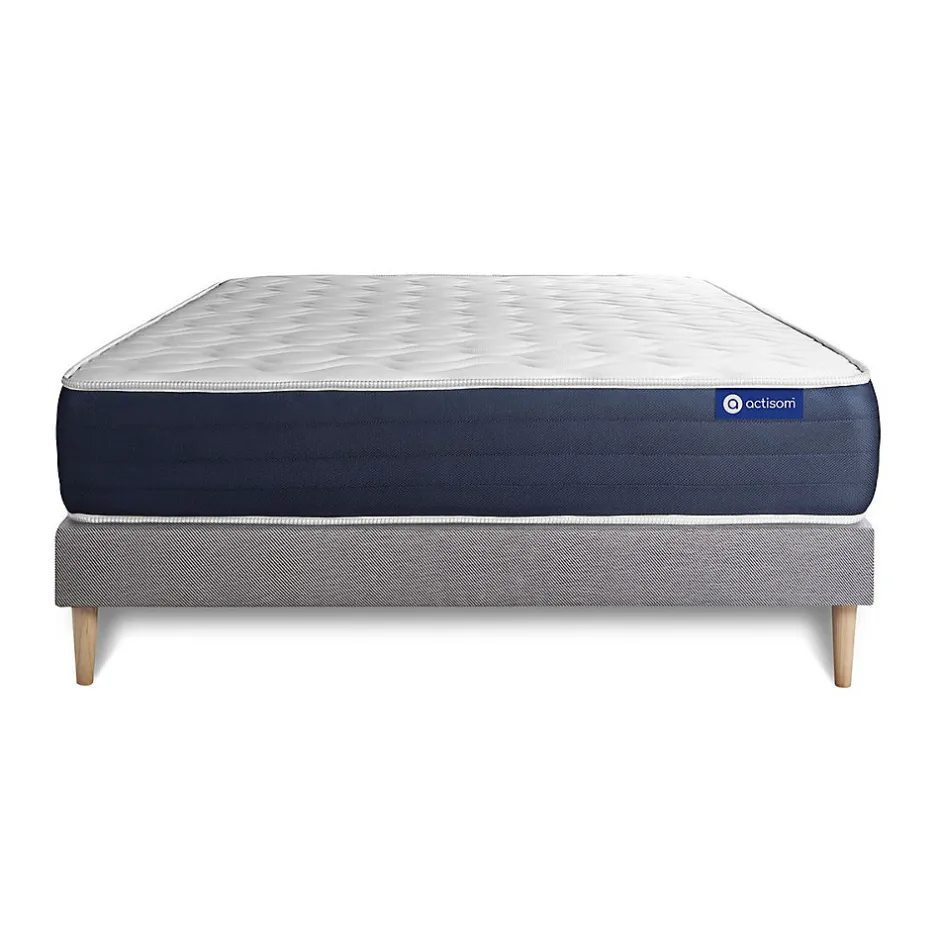 Actisom Ensemble Ressorts ensachés et mémoire de forme de confort Equilibré avec sommier kit
