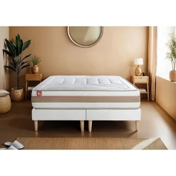 Marmottes & Co Ensemble Ressorts ensachés et mémoire de forme de confort Equilibré avec sommier tapissier Sale