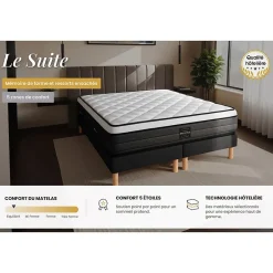 Prestige Literie Ensemble Ressorts ensachés et mémoire de forme de confort Equilibré avec sommier tapissier Online