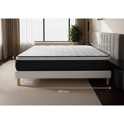 Prestige Literie Ensemble Ressorts ensachés et mémoire de forme de confort Equilibré avec sommier tapissier Online