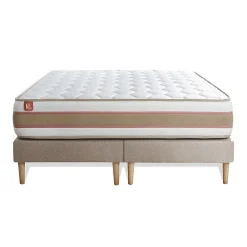 Marmottes & Co Ensemble Ressorts ensachés et mémoire de forme de confort Equilibré avec sommier tapissier