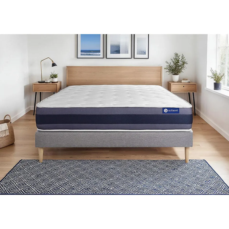 Actisom Ensemble Ressorts ensachés et mémoire de forme de confort Equilibré avec sommier kit Hot