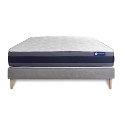 Actisom Ensemble Ressorts ensachés et mémoire de forme de confort Equilibré avec sommier kit Hot