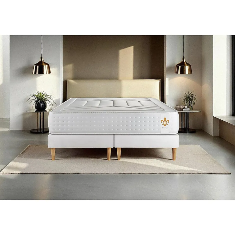 Litier Deluxe Ensemble Ressorts ensachés et mémoire de forme de confort Ferme avec sommier tapissier