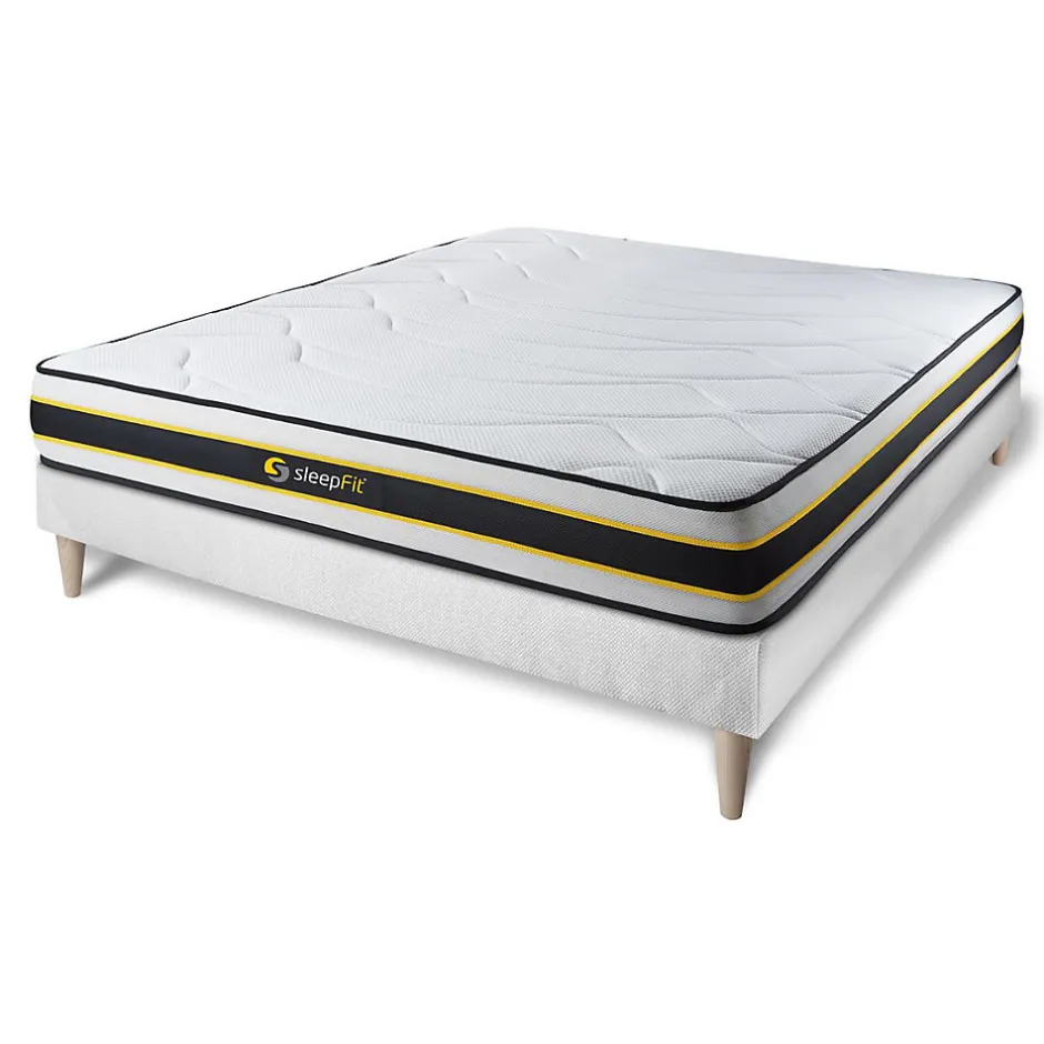 Sleepfit Ensemble Ressorts ensachés et mémoire de forme de confort Ferme avec sommier tapissier