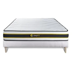 Sleepfit Ensemble Ressorts ensachés et mémoire de forme de confort Ferme avec sommier tapissier