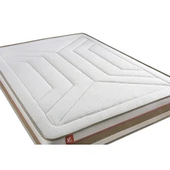 Marmottes & Co Ensemble Ressorts ensachés et mémoire de forme de confort Equilibré avec sommier tapissier