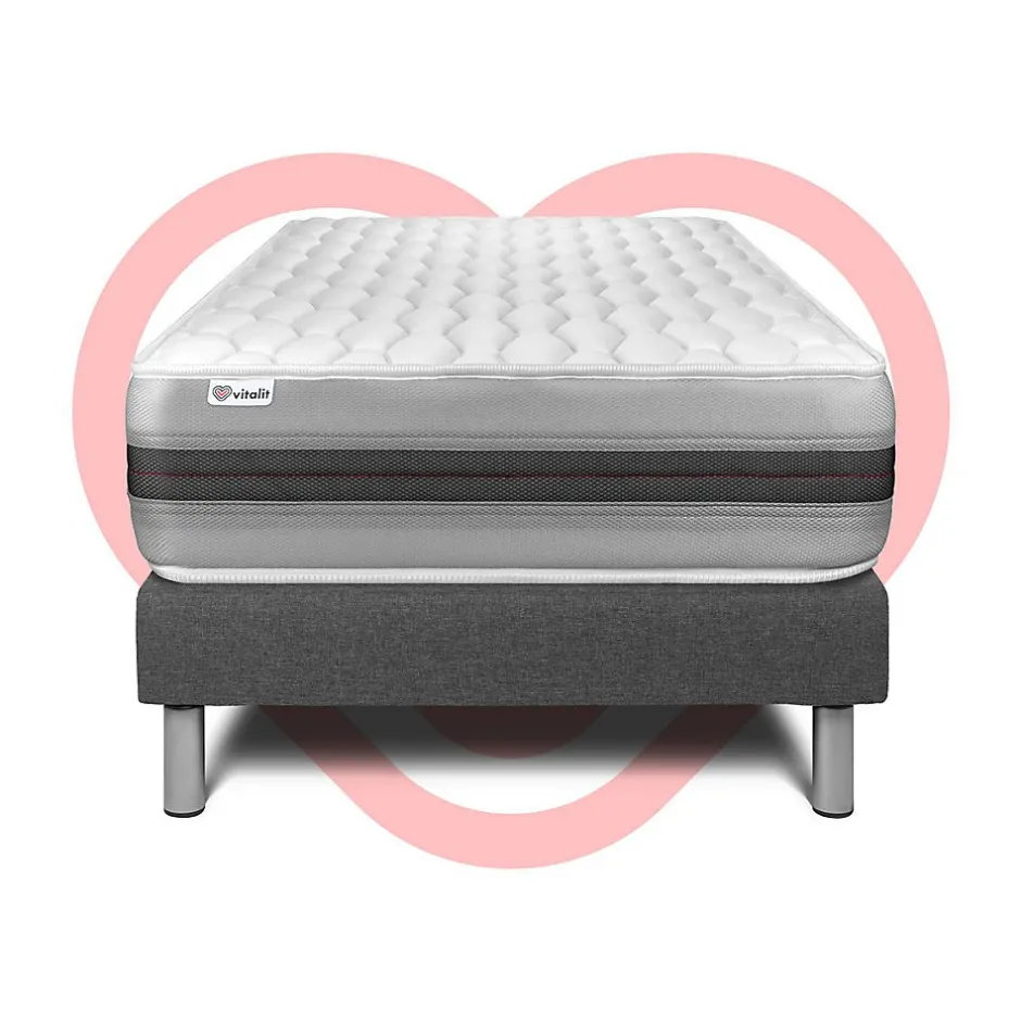 Vitalit Ensemble Ressorts ensachés et mémoire de forme de confort Equilibré avec sommier tapissier Online