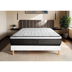 Prestige Literie Ensemble Ressorts ensachés et mémoire de forme de confort Equilibré avec sommier tapissier