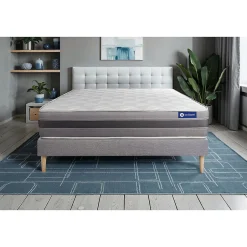 Actisom Ensemble Ressorts ensachés et mémoire de forme de confort Mi-ferme avec sommier kit