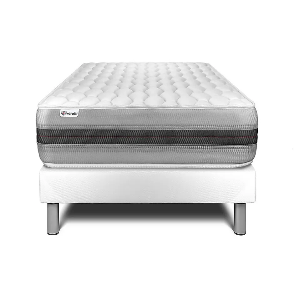Vitalit Ensemble Ressorts ensachés et mémoire de forme de confort Equilibré avec sommier tapissier