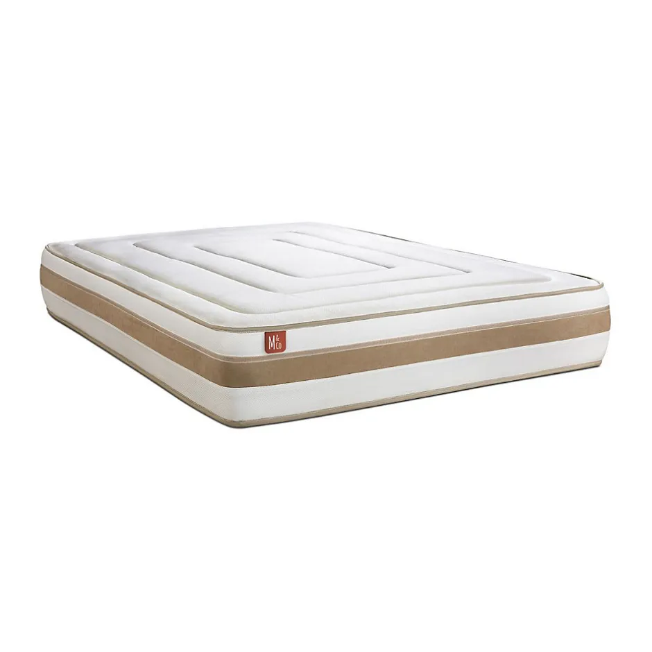 Marmottes & Co Ensemble Ressorts ensachés et mémoire de forme de confort Equilibré avec sommier tapissier