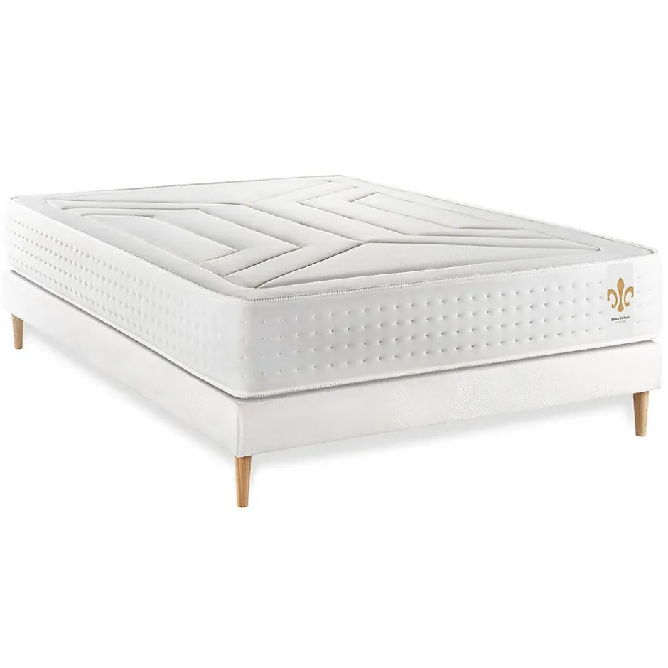Litier Deluxe Ensemble Ressorts ensachés et mémoire de forme de confort Ferme avec sommier tapissier