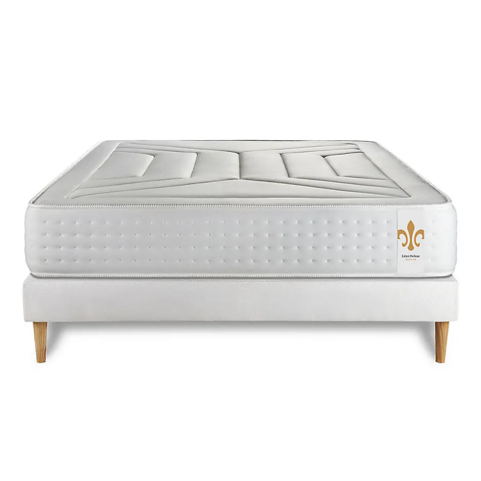 Litier Deluxe Ensemble Ressorts ensachés et mémoire de forme de confort Ferme avec sommier tapissier