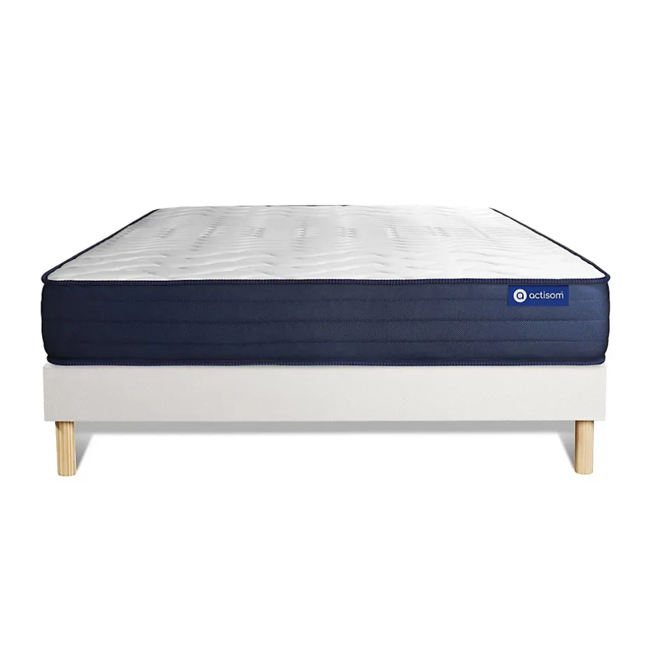Actisom Ensemble Ressorts ensachés et mémoire de forme de confort Très ferme avec sommier kit Hot