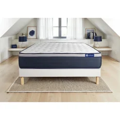 Actisom Ensemble Ressorts ensachés et mémoire de forme de confort Ferme avec sommier kit