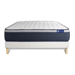Actisom Ensemble Ressorts ensachés et mémoire de forme de confort Ferme avec sommier kit