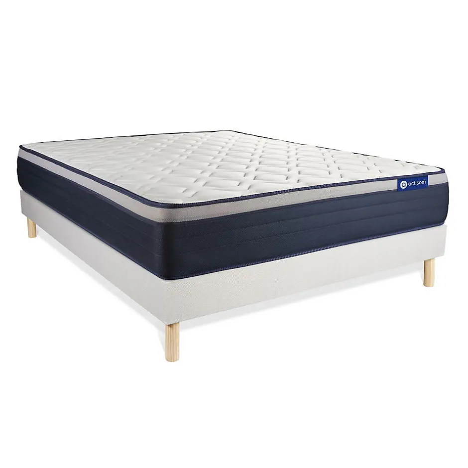 Actisom Ensemble Ressorts ensachés et mémoire de forme de confort Ferme avec sommier kit