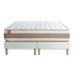 Marmottes & Co Ensemble Ressorts ensachés et mémoire de forme de confort Equilibré avec sommier tapissier Sale