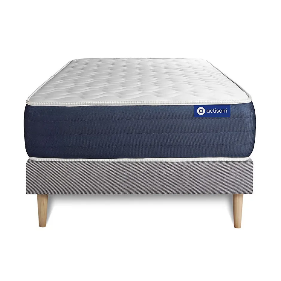 Actisom Ensemble Ressorts ensachés et mémoire de forme de confort Equilibré avec sommier kit