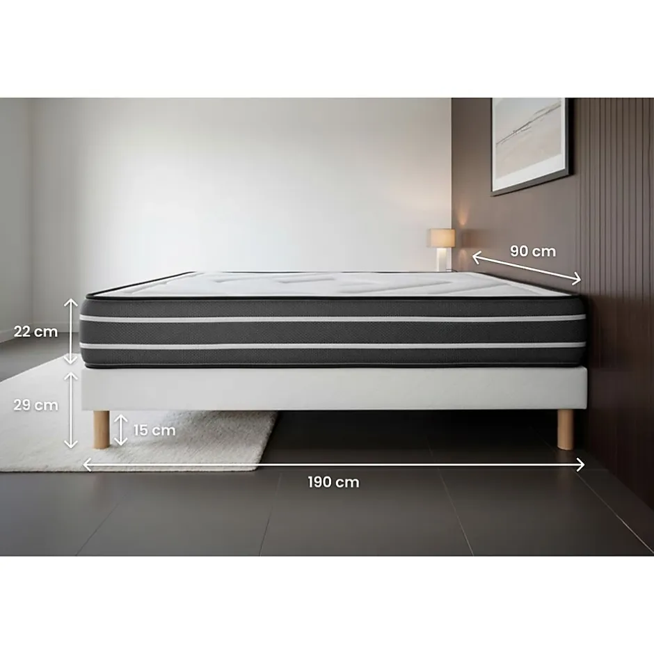 Prestige Literie Ensemble Ressorts ensachés et mémoire de forme de confort Ferme avec sommier kit Sale