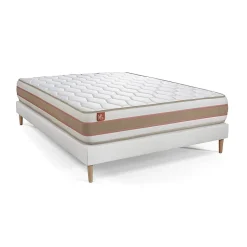 Marmottes & Co Ensemble Ressorts ensachés et mémoire de forme de confort Equilibré avec sommier kit Outlet