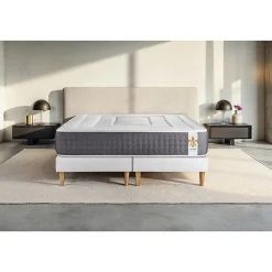 Litier Deluxe Ensemble Ressorts ensachés et mémoire de forme de confort Ferme avec sommier tapissier