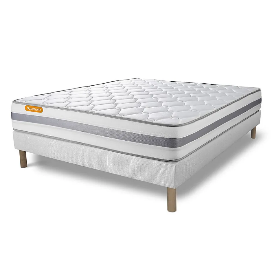 Sept Nuits Ensemble Ressorts ensachés et mémoire de forme de confort Ferme avec sommier tapissier Sale