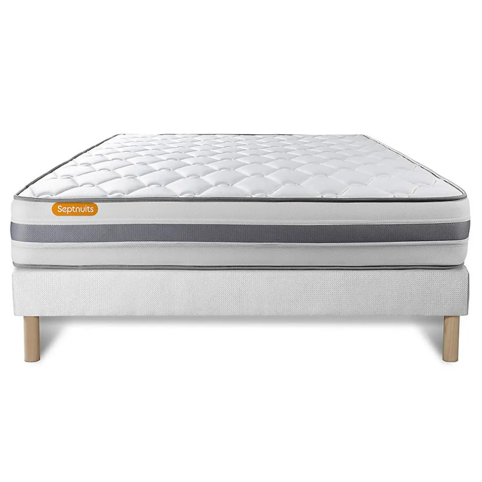 Sept Nuits Ensemble Ressorts ensachés et mémoire de forme de confort Ferme avec sommier tapissier Sale