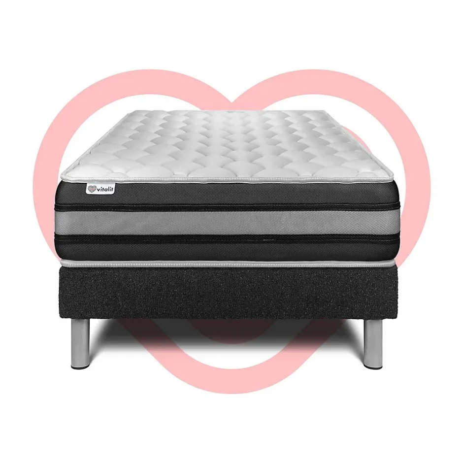 Vitalit Ensemble Ressorts ensachés et mémoire de forme de confort Ferme avec sommier tapissier Hot