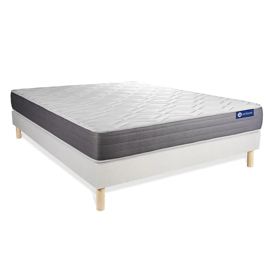 Actisom Ensemble Ressorts ensachés et mémoire de forme de confort Mi-ferme avec sommier kit