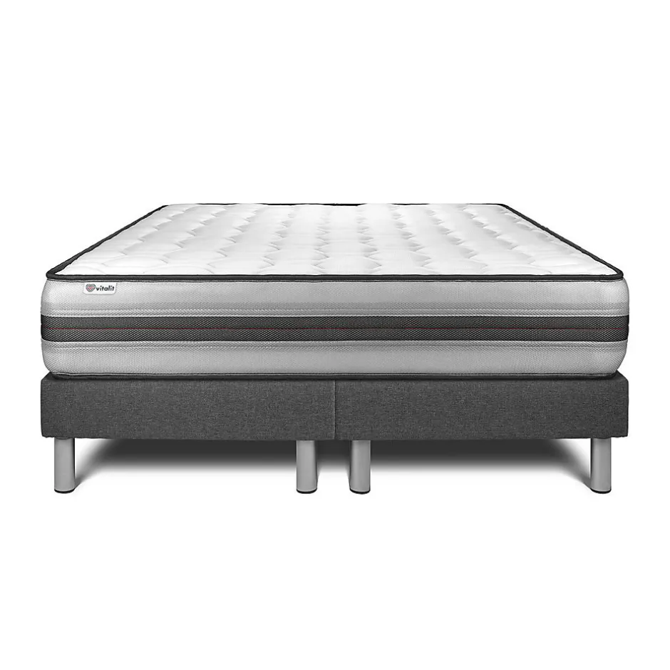 Vitalit Ensemble Ressorts ensachés et mémoire de forme de confort Equilibré avec sommier tapissier