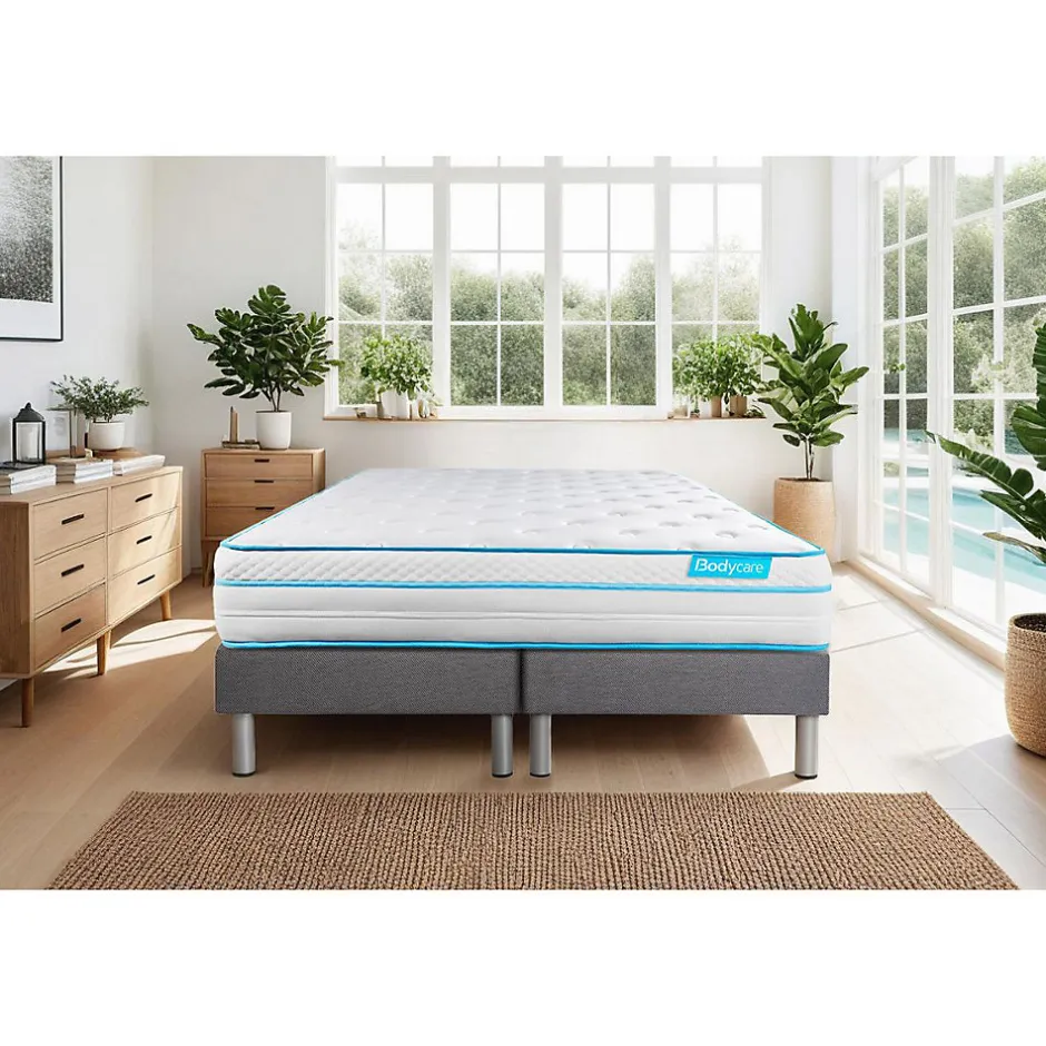Bodycare Ensemble Ressorts ensachés et mémoire de forme de confort Ferme avec sommier tapissier Best
