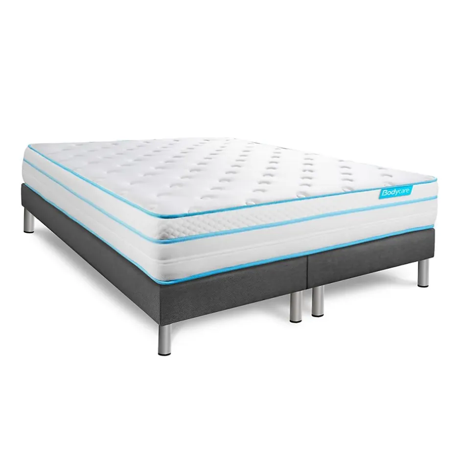 Bodycare Ensemble Ressorts ensachés et mémoire de forme de confort Ferme avec sommier tapissier Best