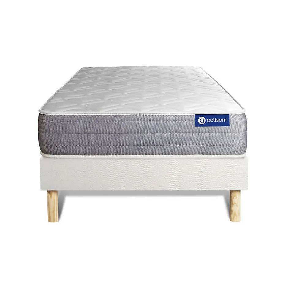Actisom Ensemble Ressorts ensachés et mémoire de forme de confort Mi-ferme avec sommier kit