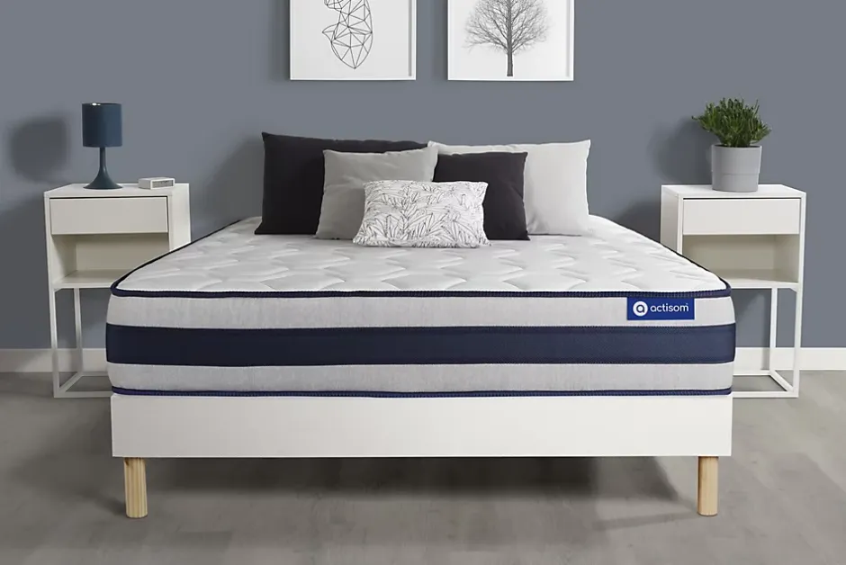 Actisom Ensemble Ressorts ensachés et mémoire de forme de confort Ferme avec sommier kit New