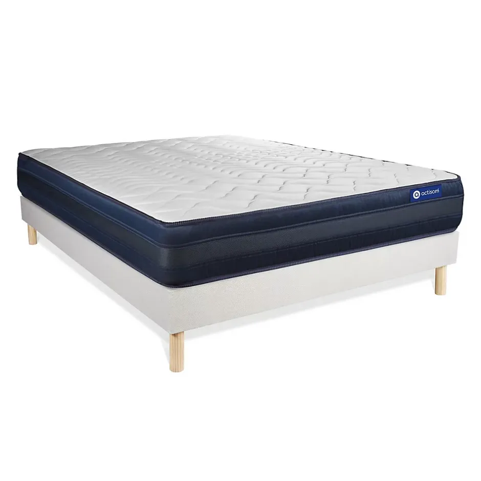Actisom Ensemble Ressorts ensachés et mémoire de forme de confort Très ferme avec sommier kit Discount