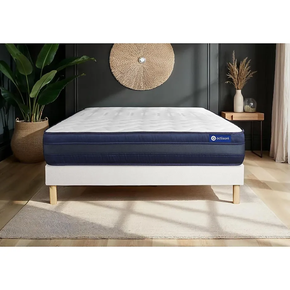 Actisom Ensemble Ressorts ensachés et mémoire de forme de confort Très ferme avec sommier kit Discount