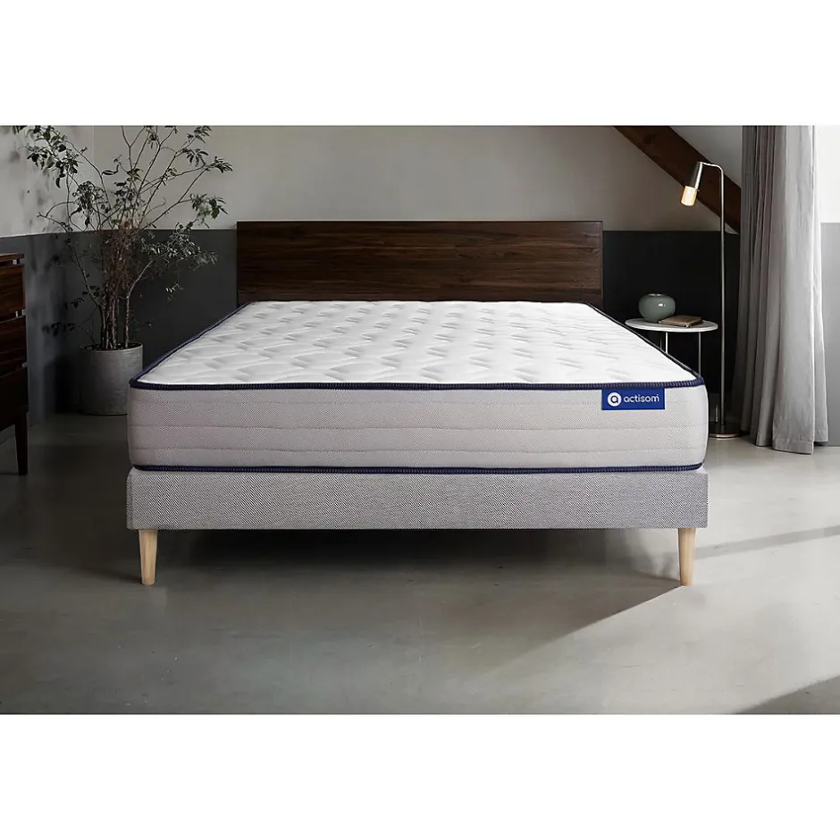 Actisom Ensemble Ressorts ensachés et mémoire de forme de confort Ferme avec sommier kit