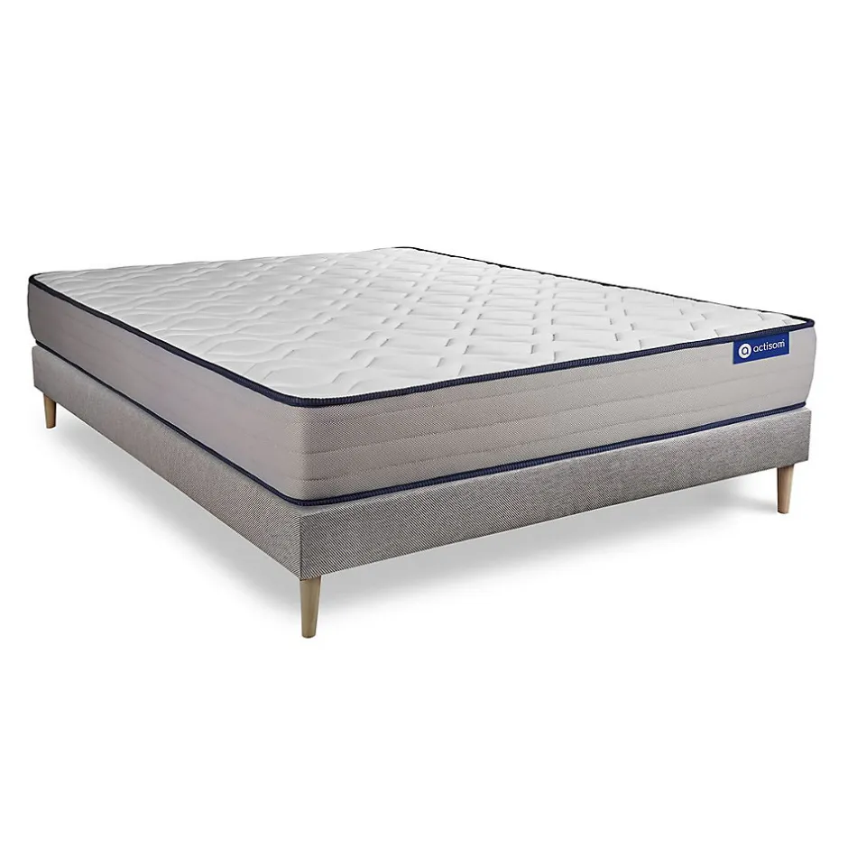 Actisom Ensemble Ressorts ensachés et mémoire de forme de confort Ferme avec sommier kit